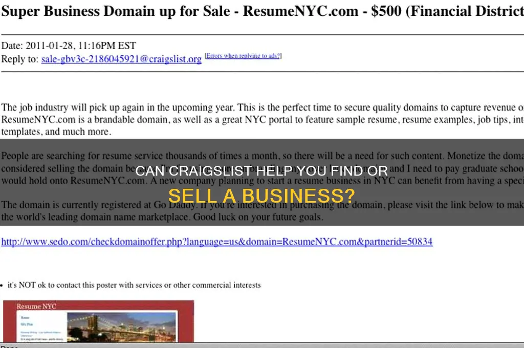 does craigslist advertise businesses for sale