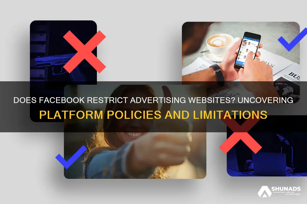 does facebook keep you from advertising web sites