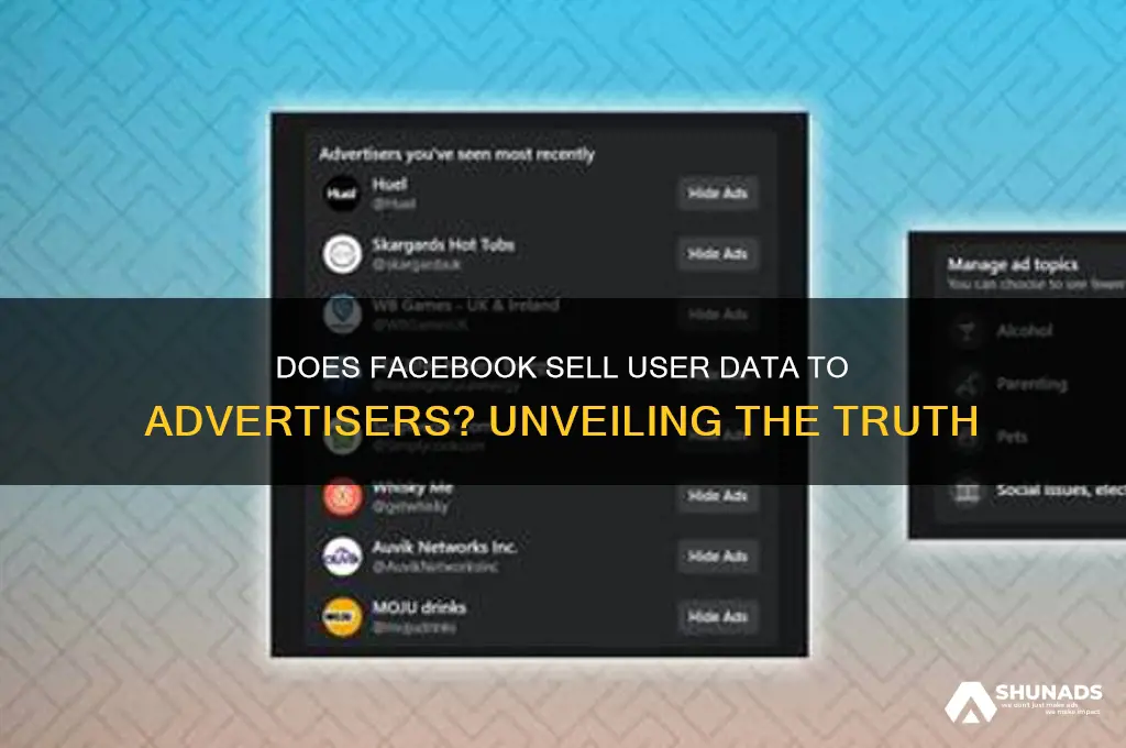 does facebook sell data to advertisers