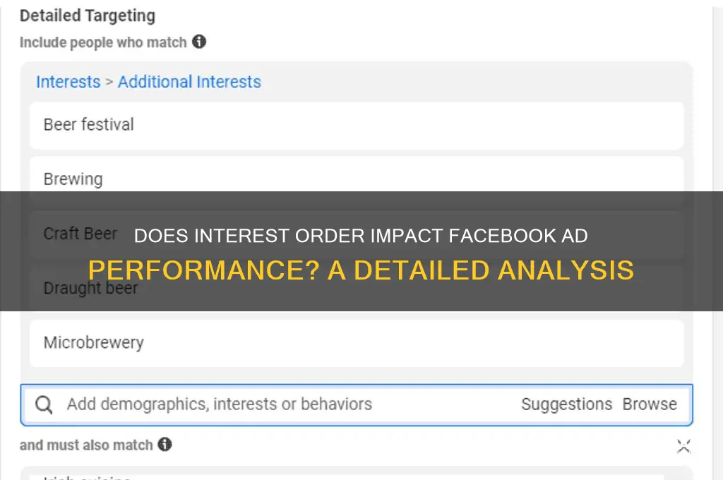does order of interests matter in facebook advertising