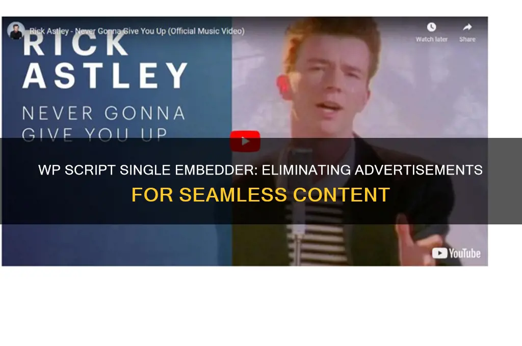 does wp script single embedder get rid of advertisements