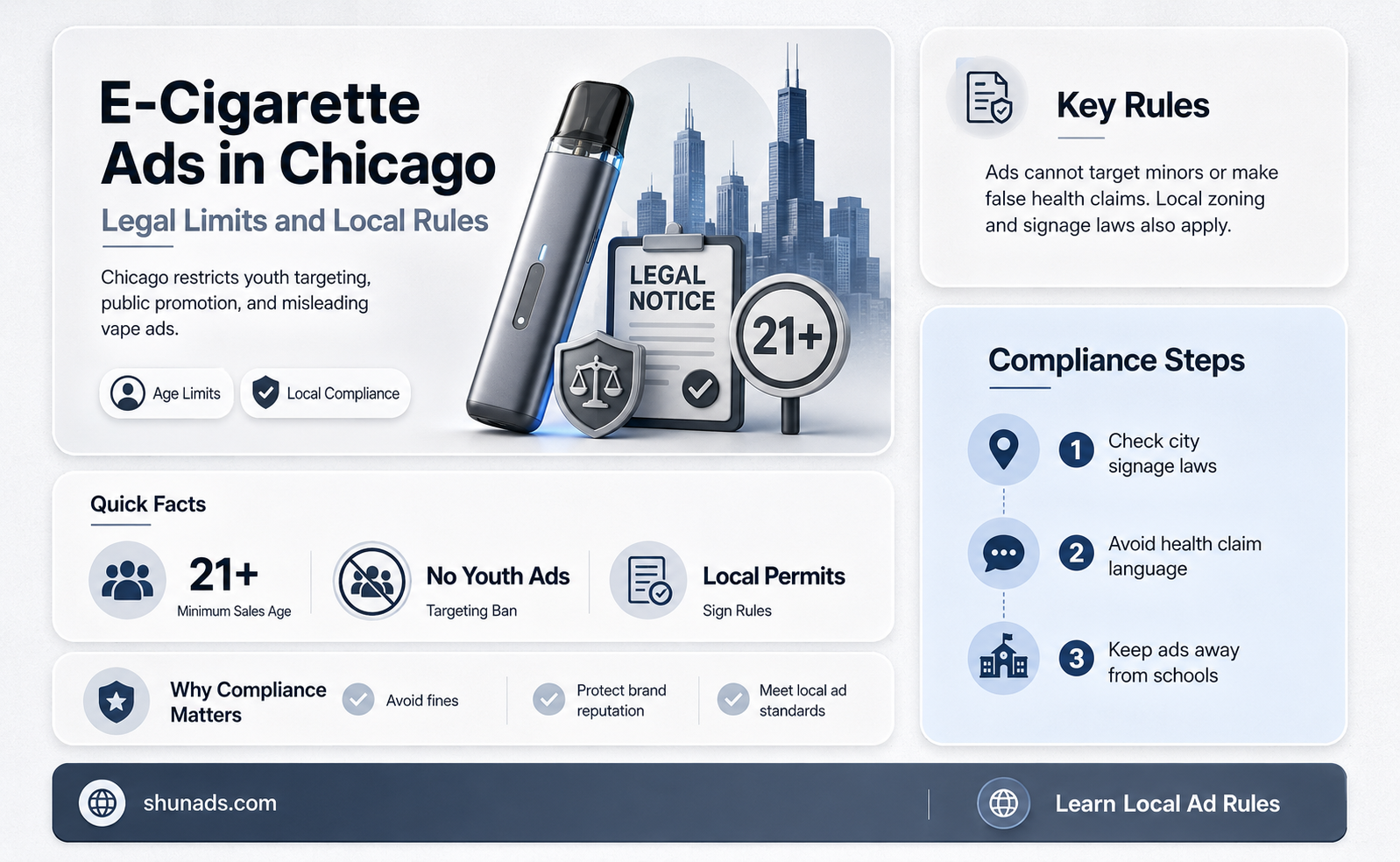can one advertise e-cigarettes in chicago illinois