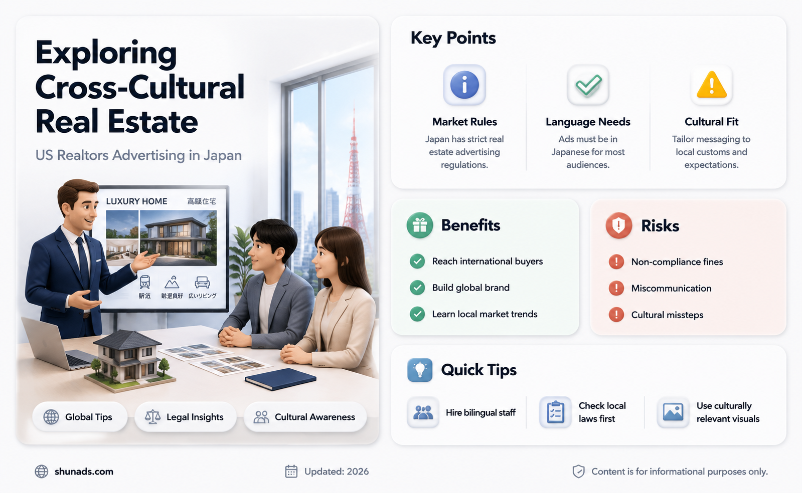 can a us realtor advertise in japan