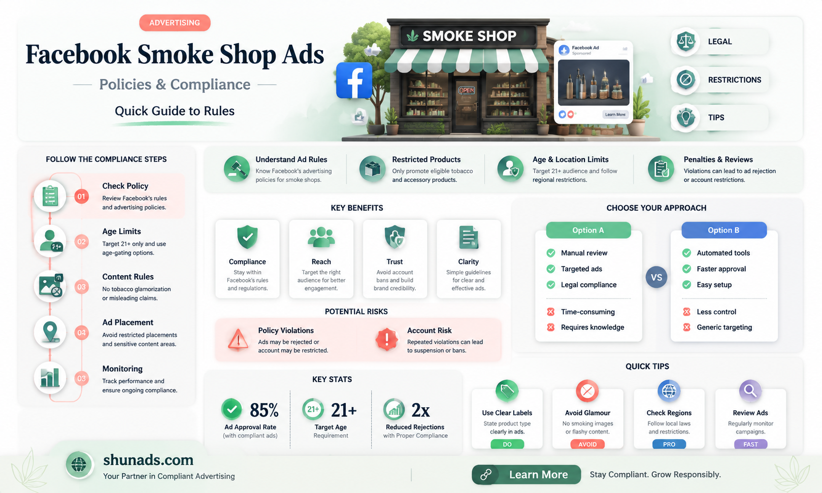 can a smoke shop advertise on facebook