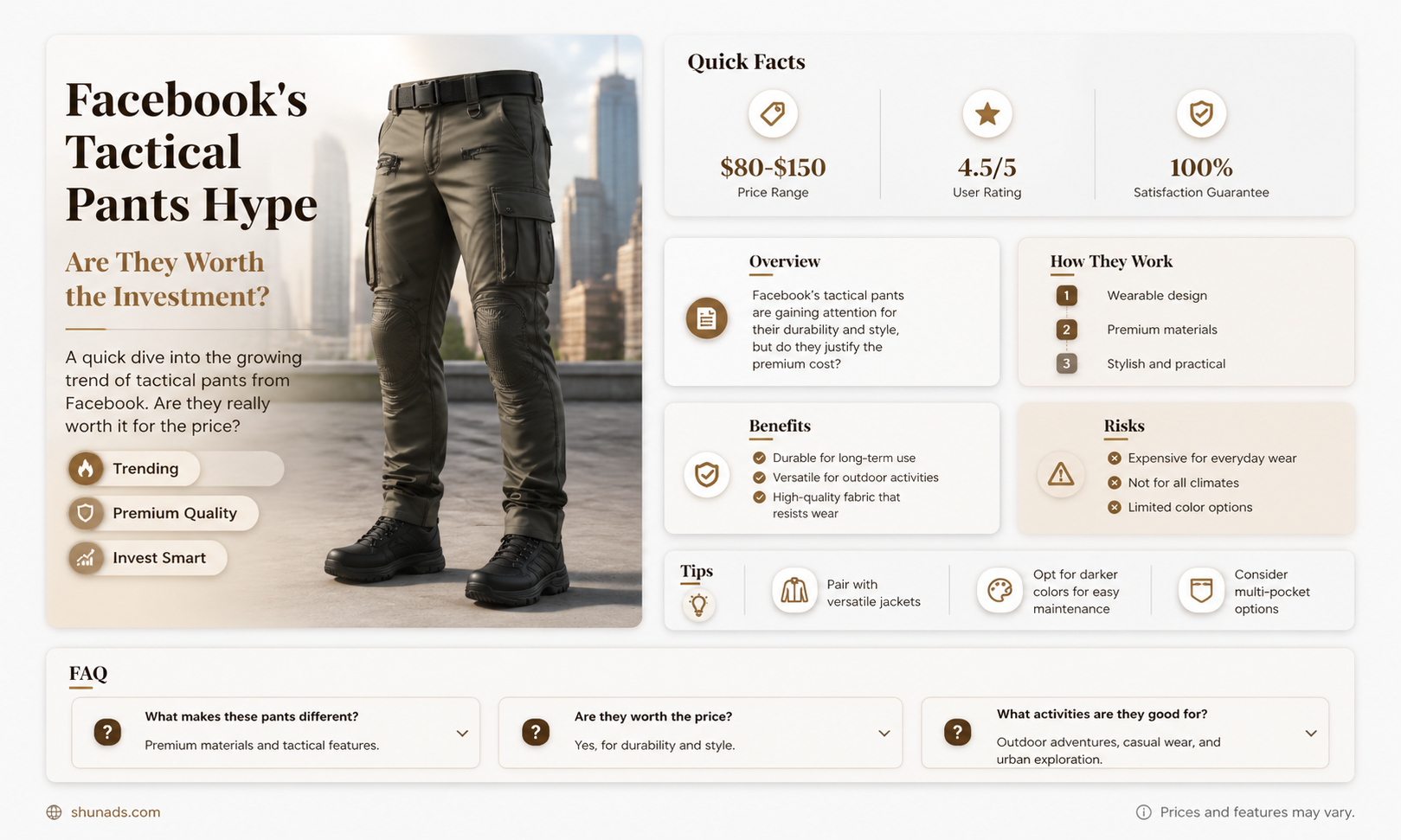 are the tactical pants advertised on facebook worth iot