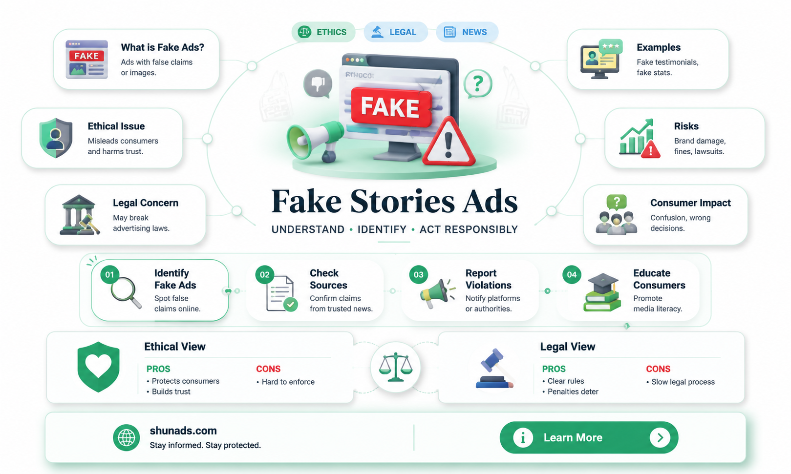 can i tell a fake story in an advertisement -news