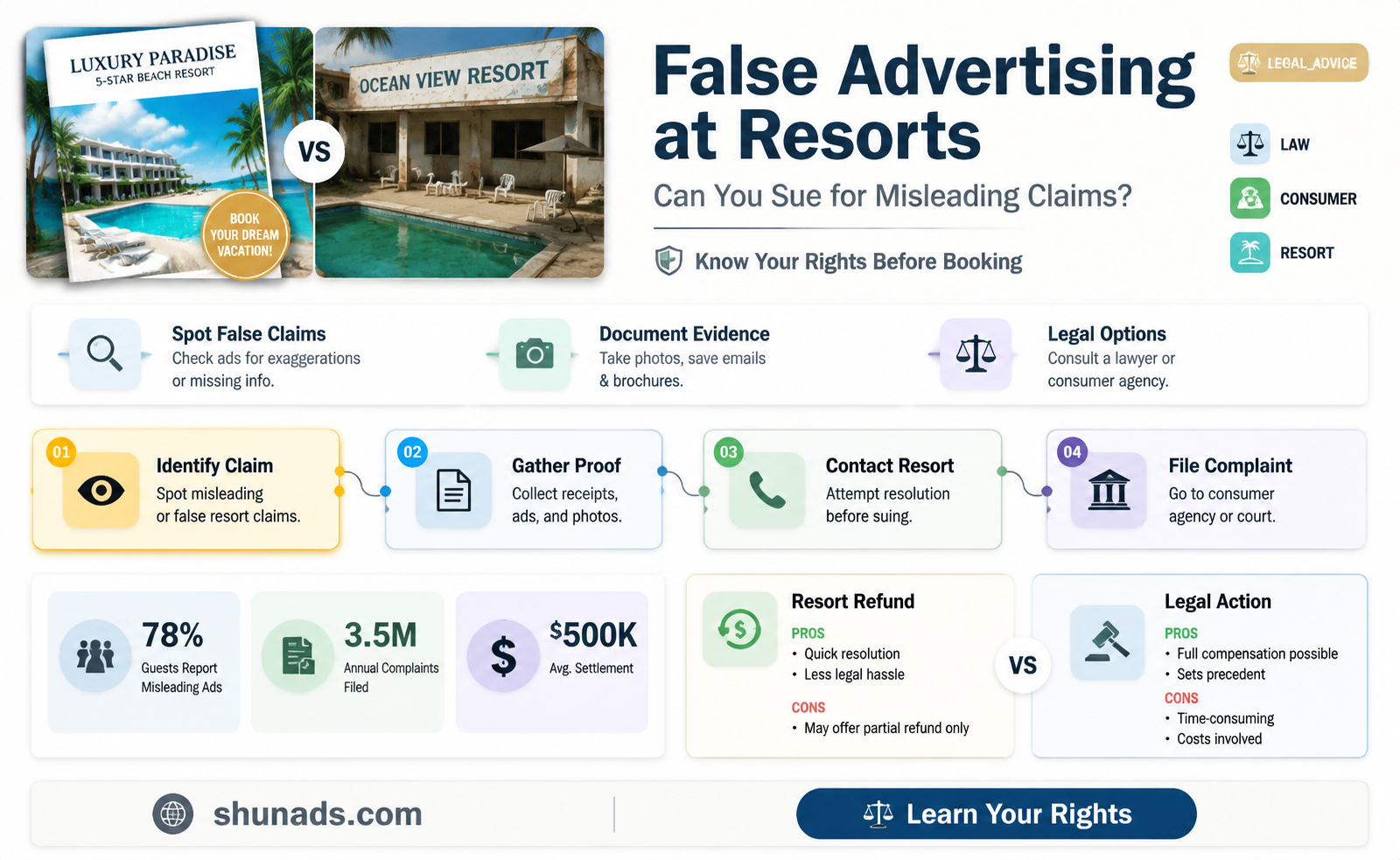 can i sue my resorts since they false advertised
