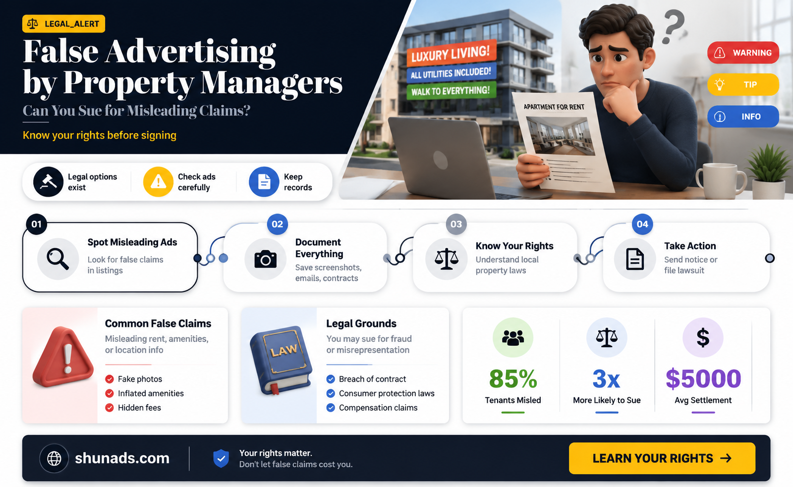 can i sue a property management company for false advertising