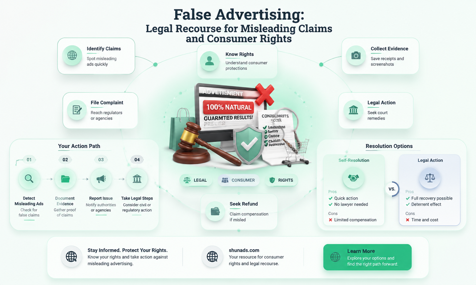 can legal action be taken against false advertising