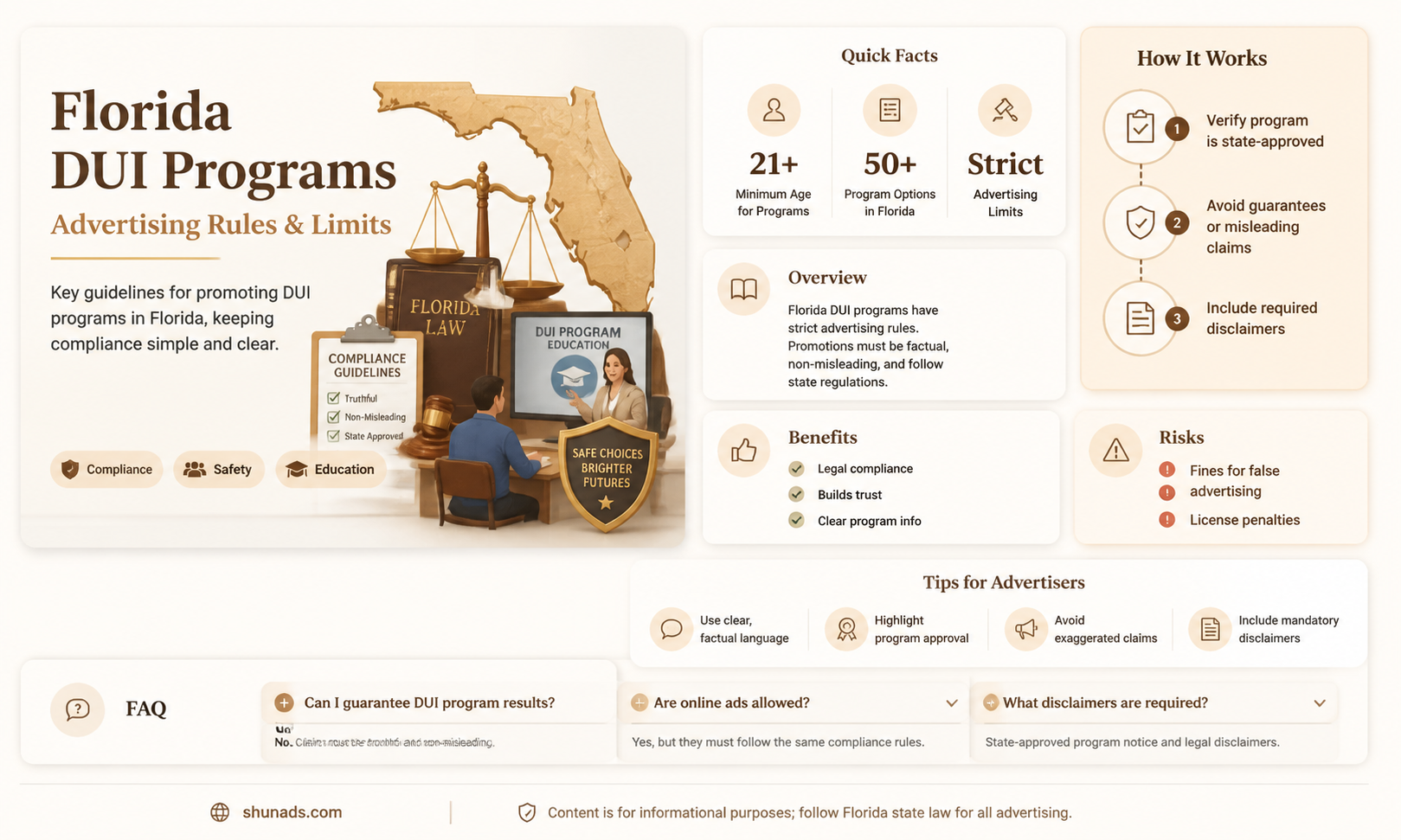 can a dui program in the state of florida advertise