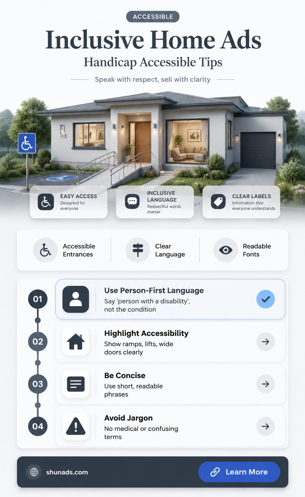 can i say handicap accessible in advertising for a home