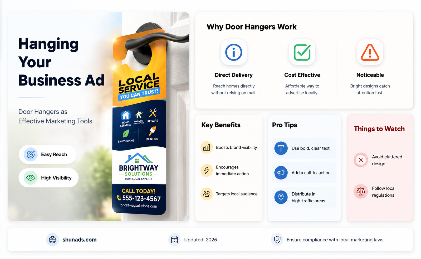 can i hang my business advertisement on door hanger