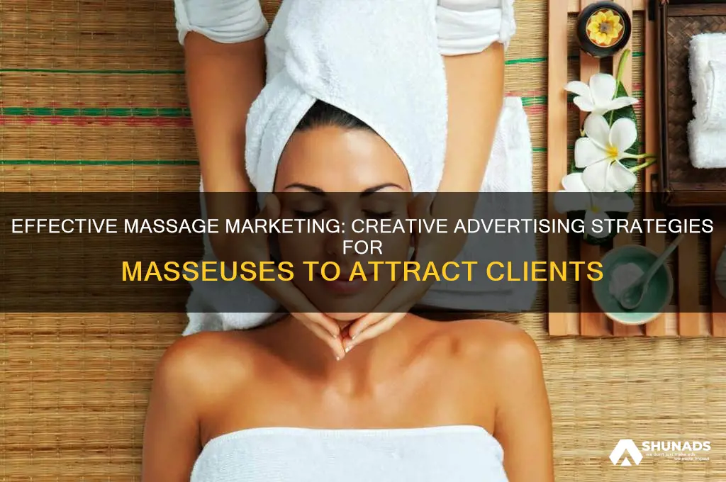 how can a maseuse advertise