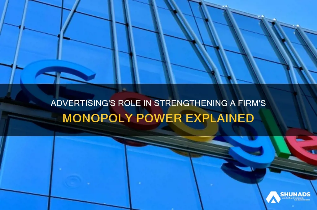how can advertising increase monopoly power of a firm