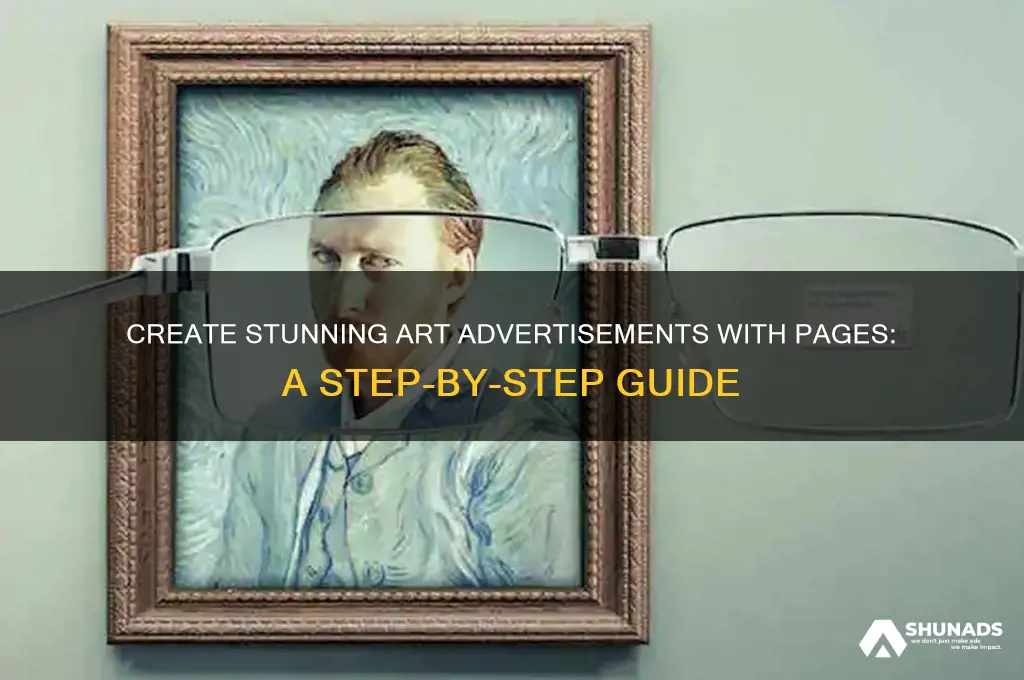 how can i make an art advertise using pages