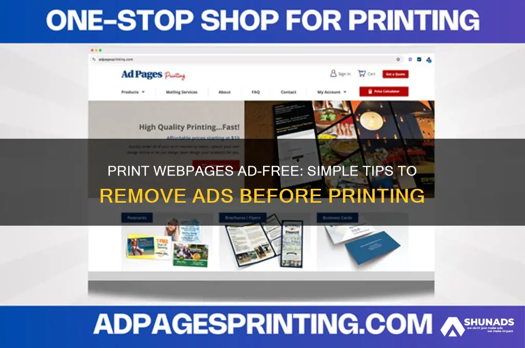 how can i print a webpage without advertisements