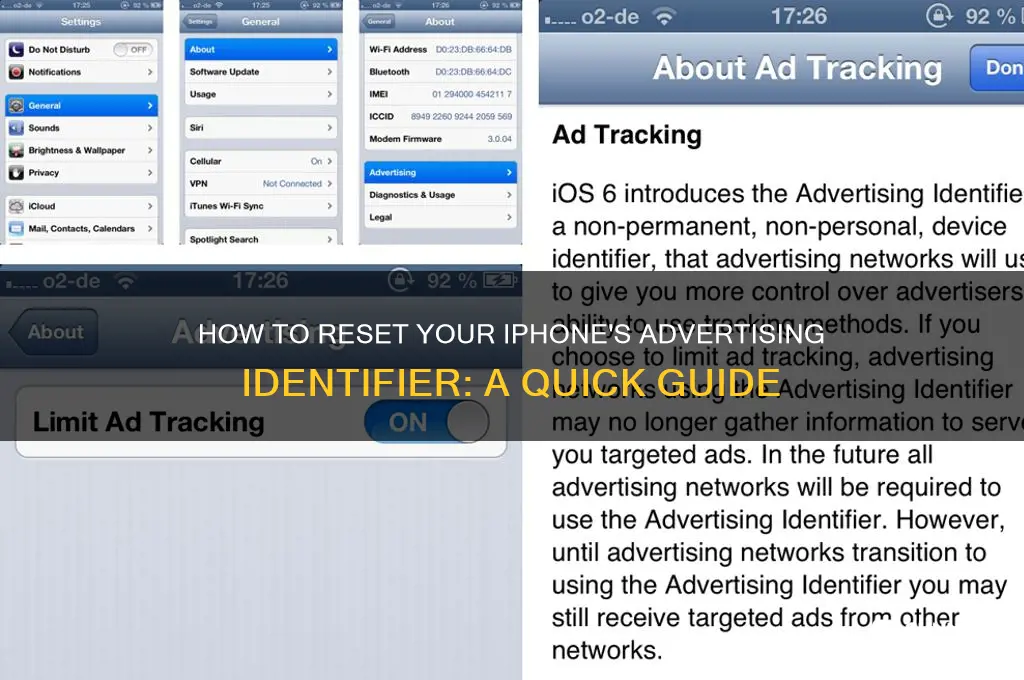 how can i reset my advertising identifier on my iphone