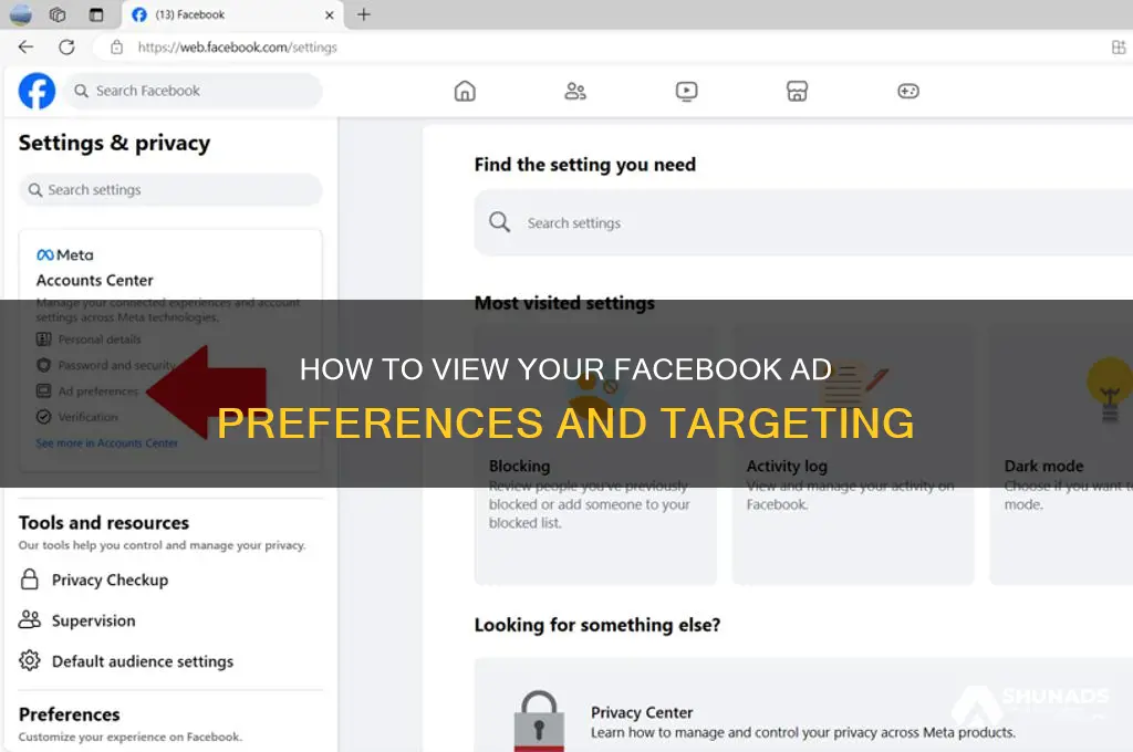 how can i see the advertising facebook shows me