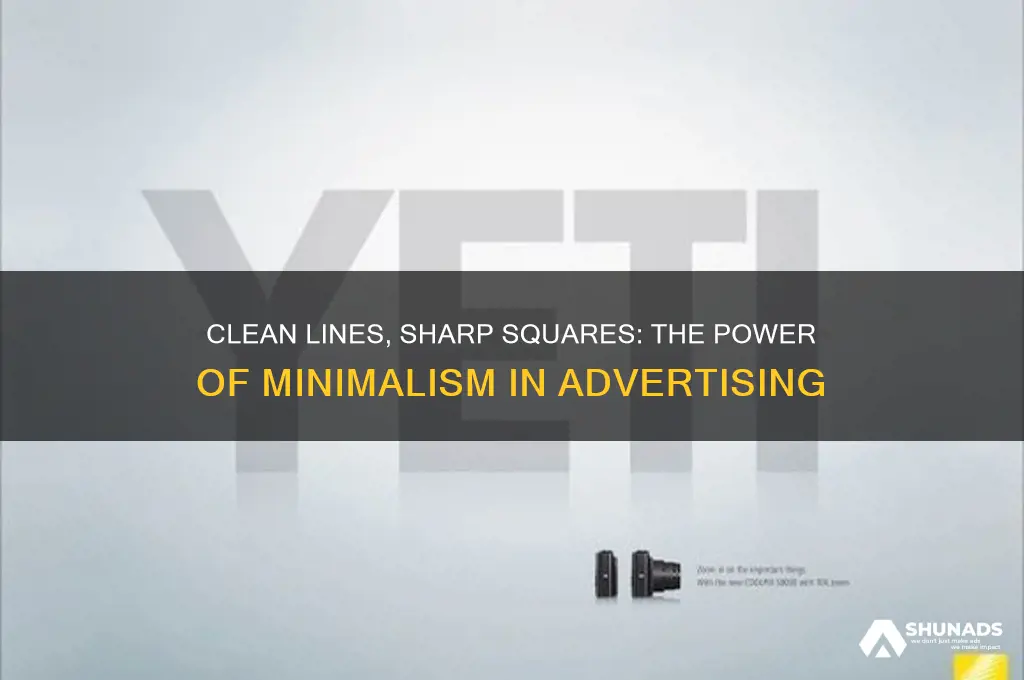 how clean lines and squares are used in advertising