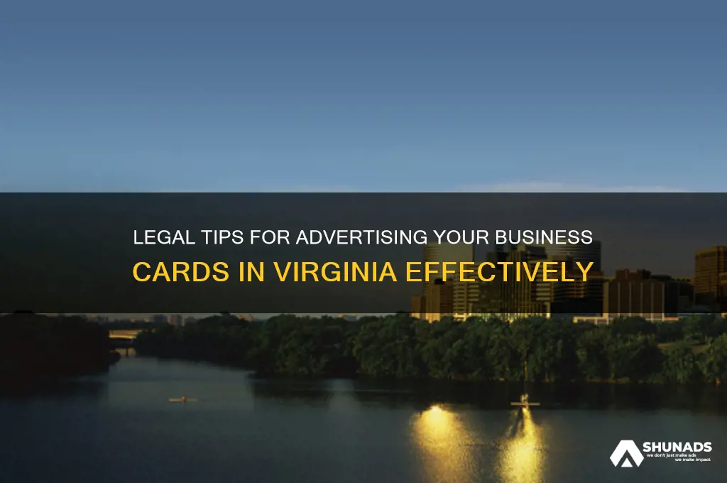 how do advertise my business cards legally in virginia