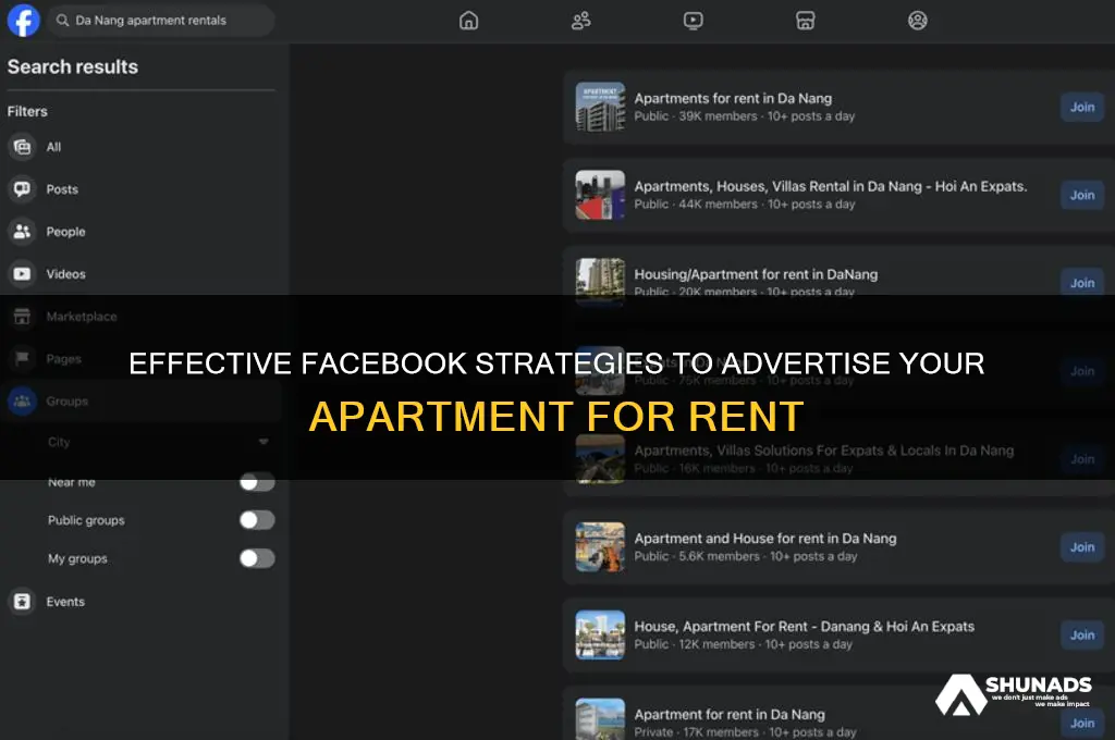 how do i advertise my apartment for rent on facebook
