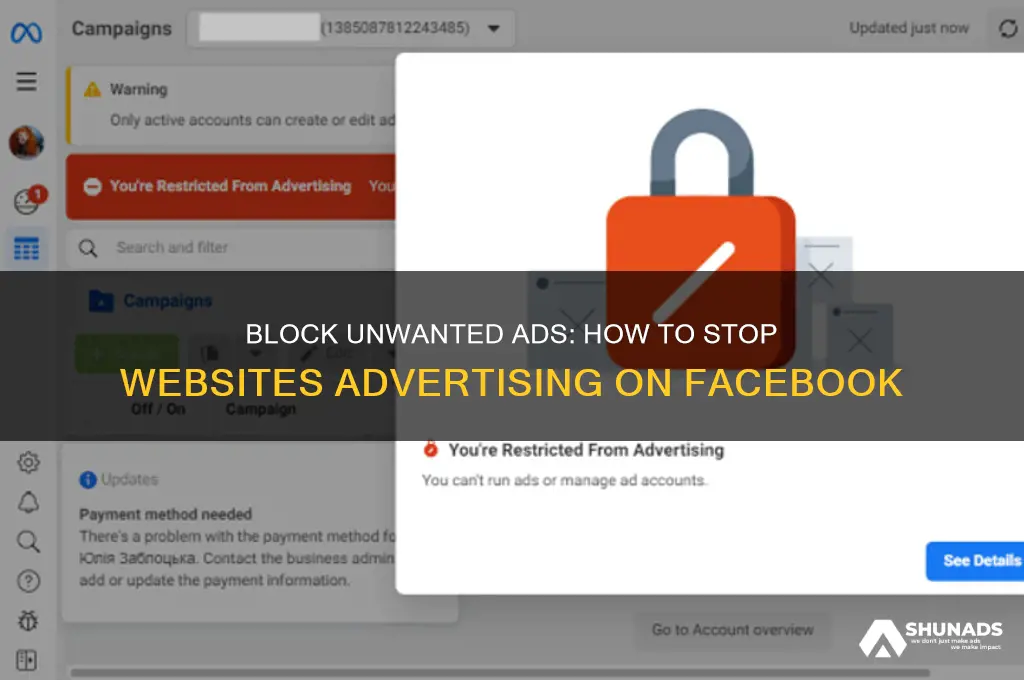 how do i block a website from advertising on facebook