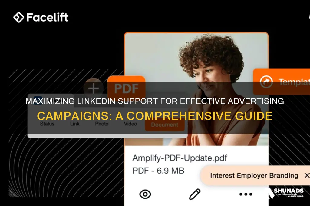 how do i get linked inn support for my advertising