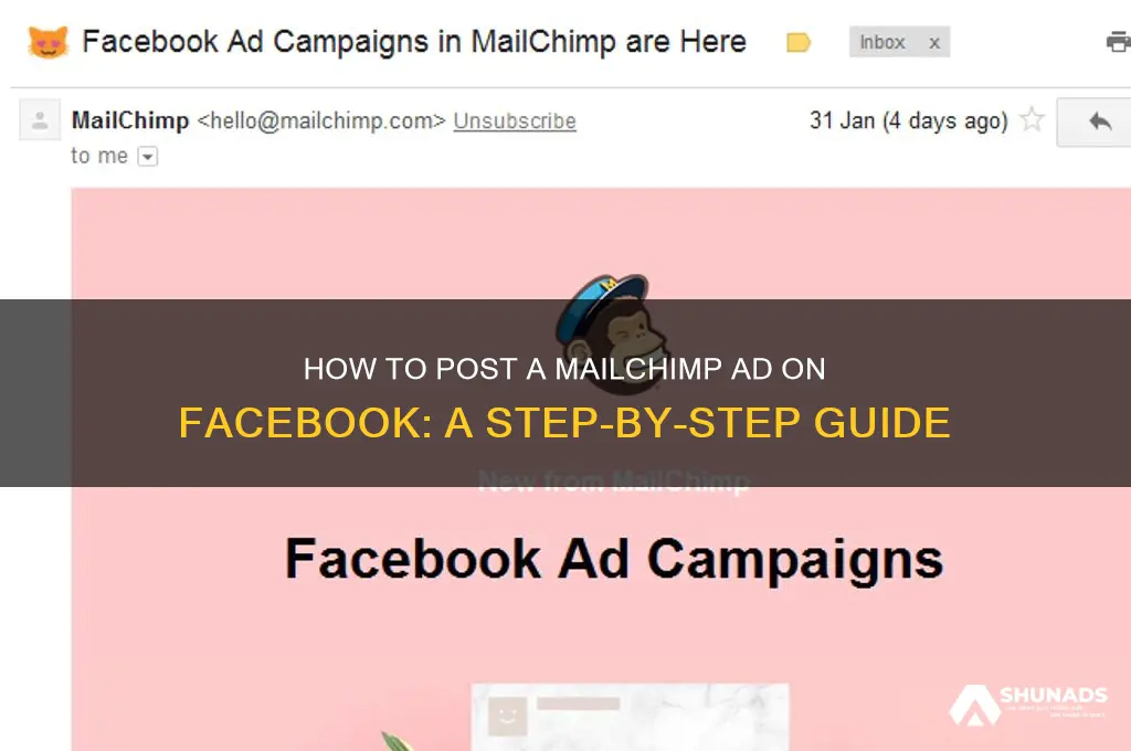 how do i post a mailchimp advertisement on facebook