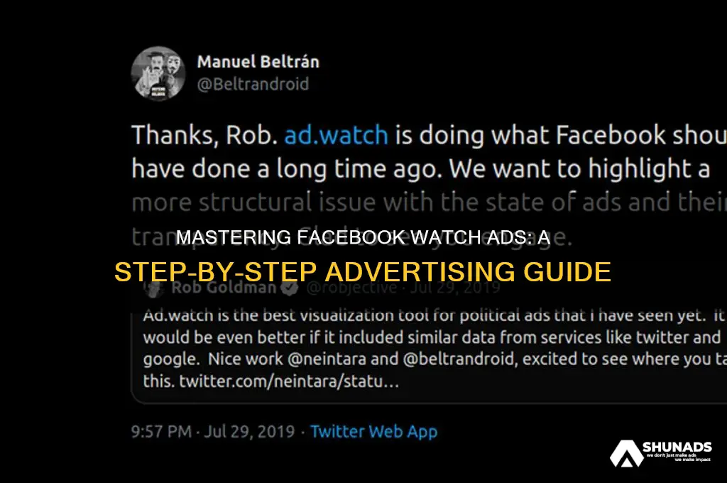 how do you advertise on facebook watch