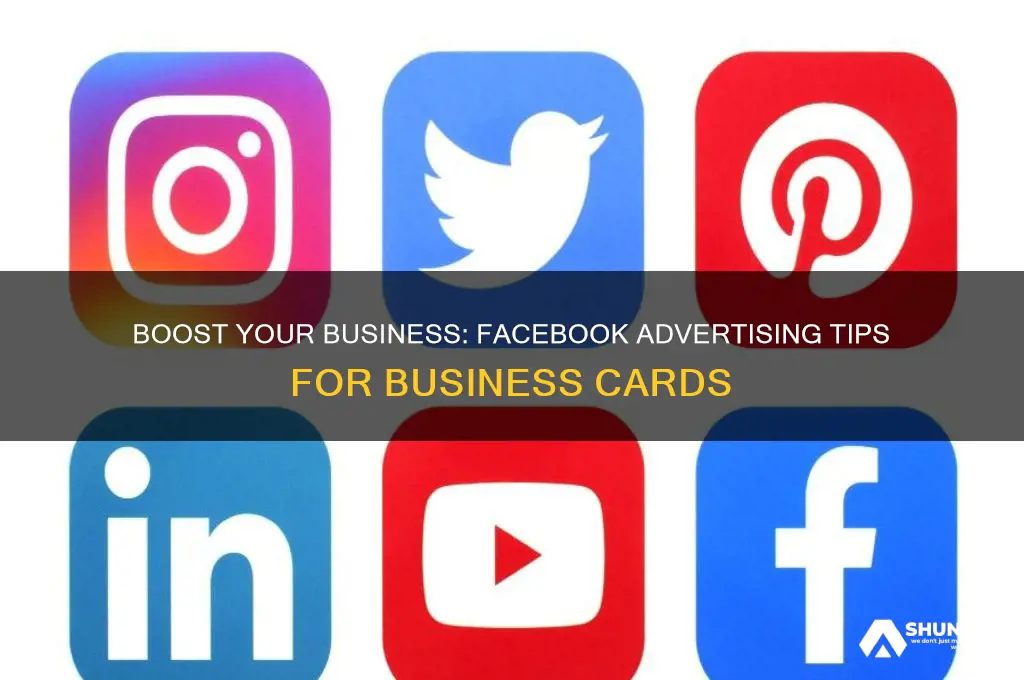how do you advertise using facebook on a business card