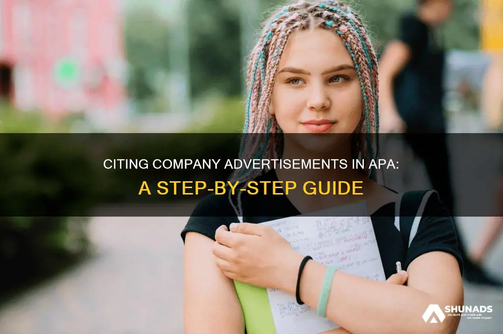 how do you cite a company advertisement in apa