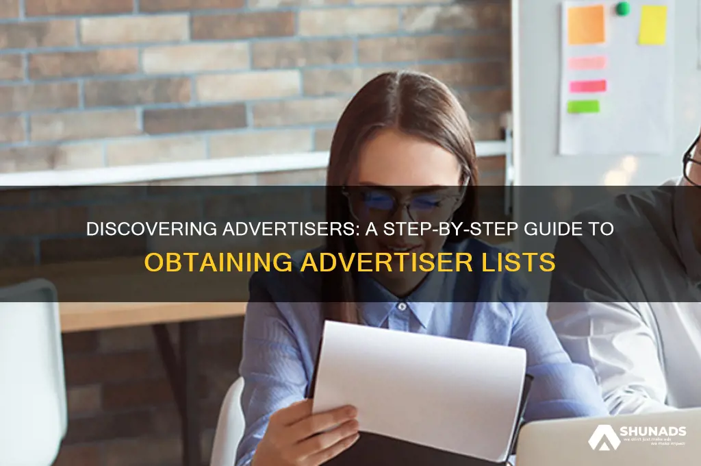 how do you get a list of advertisers