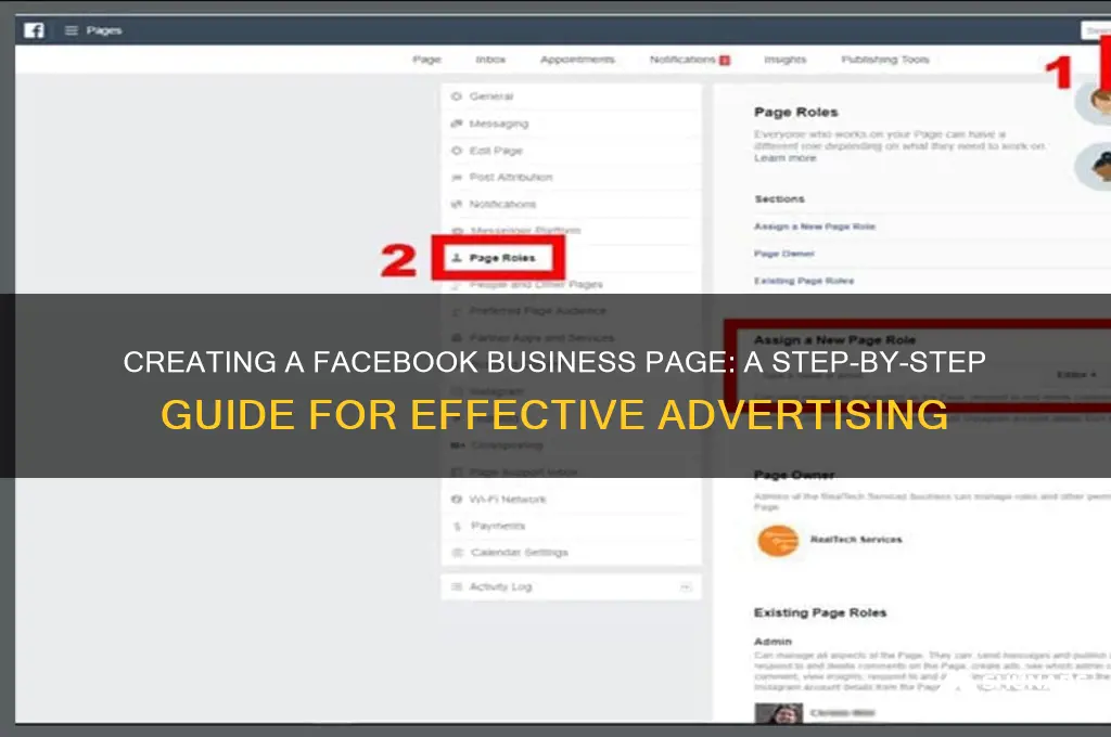 how does a business create a facebook site for advertising