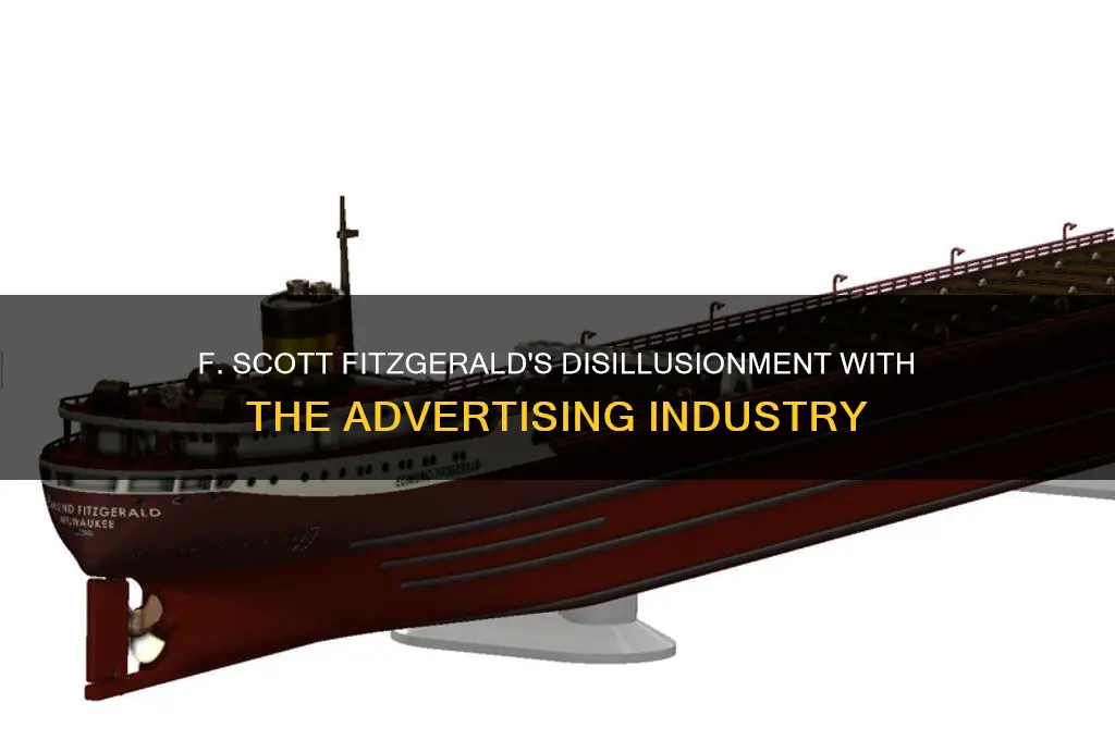 how does f scott fitzgerald feel about the advertising business