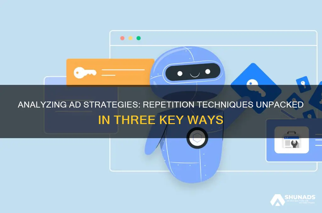 how does this advertisement use repetition select three options