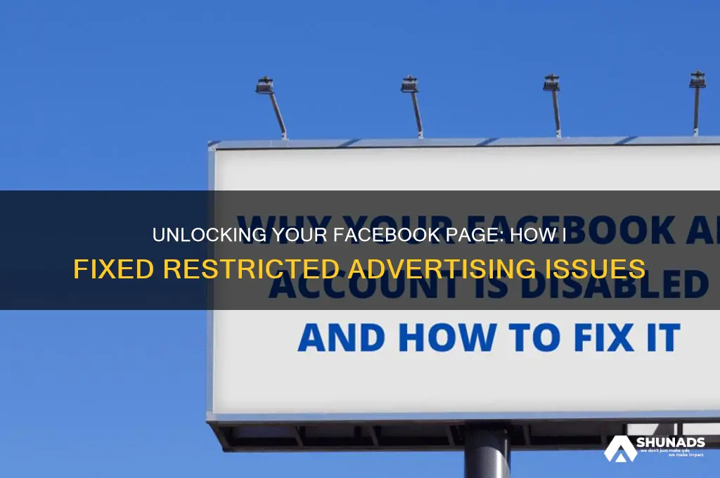 how i fix restricted facebook page from advertising