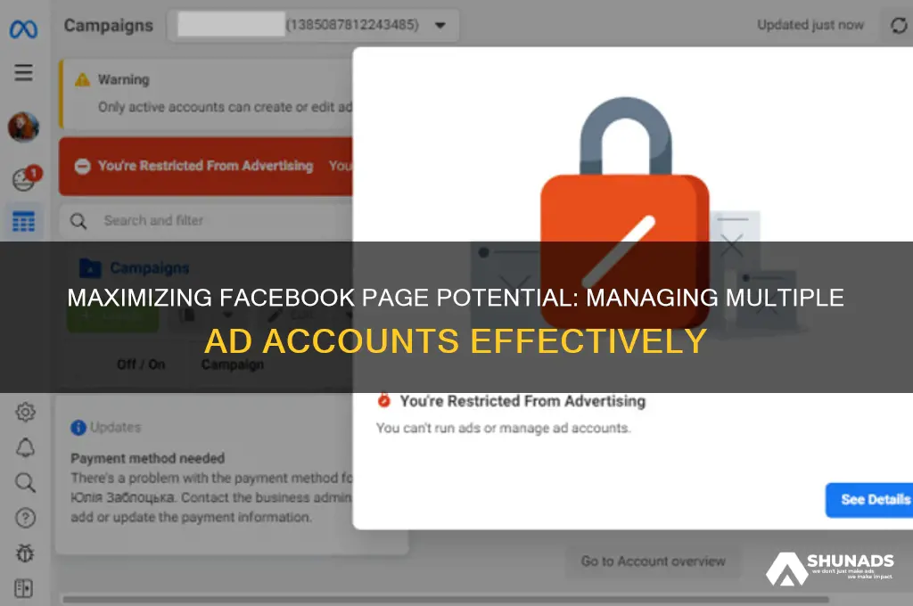 how many advertising accounts can you have for facebook page
