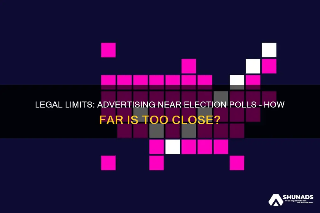 how many feet from election polls can you advertise