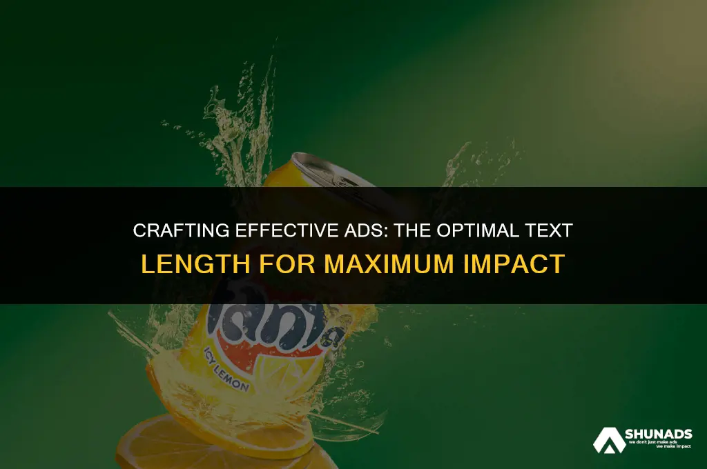 how much text should you put in an advertisement