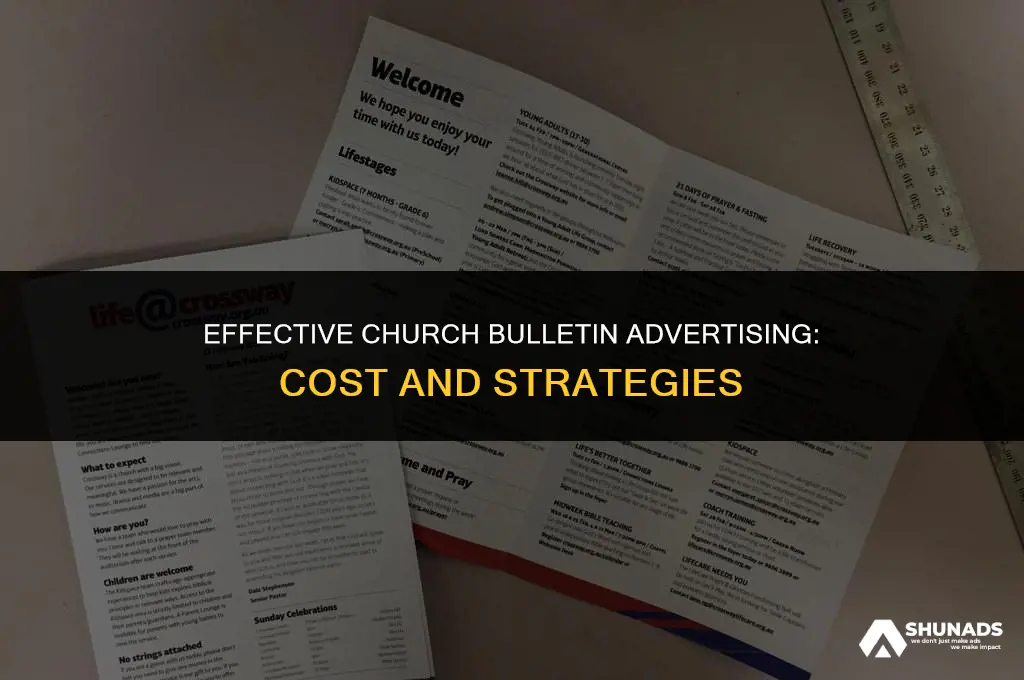 how much to advertise in church bulletin