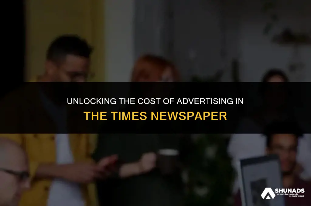 how much to advertise in the times newspaper