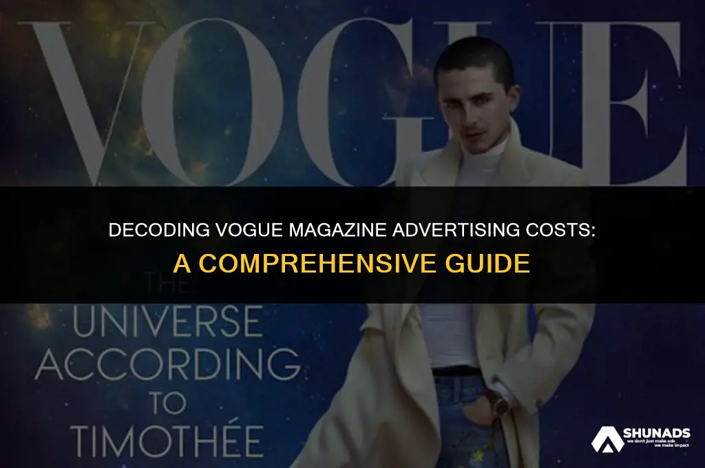 how much to advertise in vogue magazine