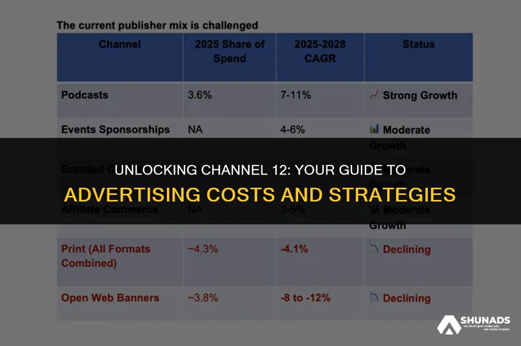 how much to advertise on channel 12