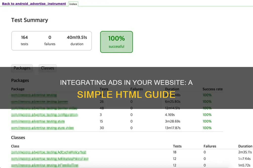 how to add advertisement in website using html