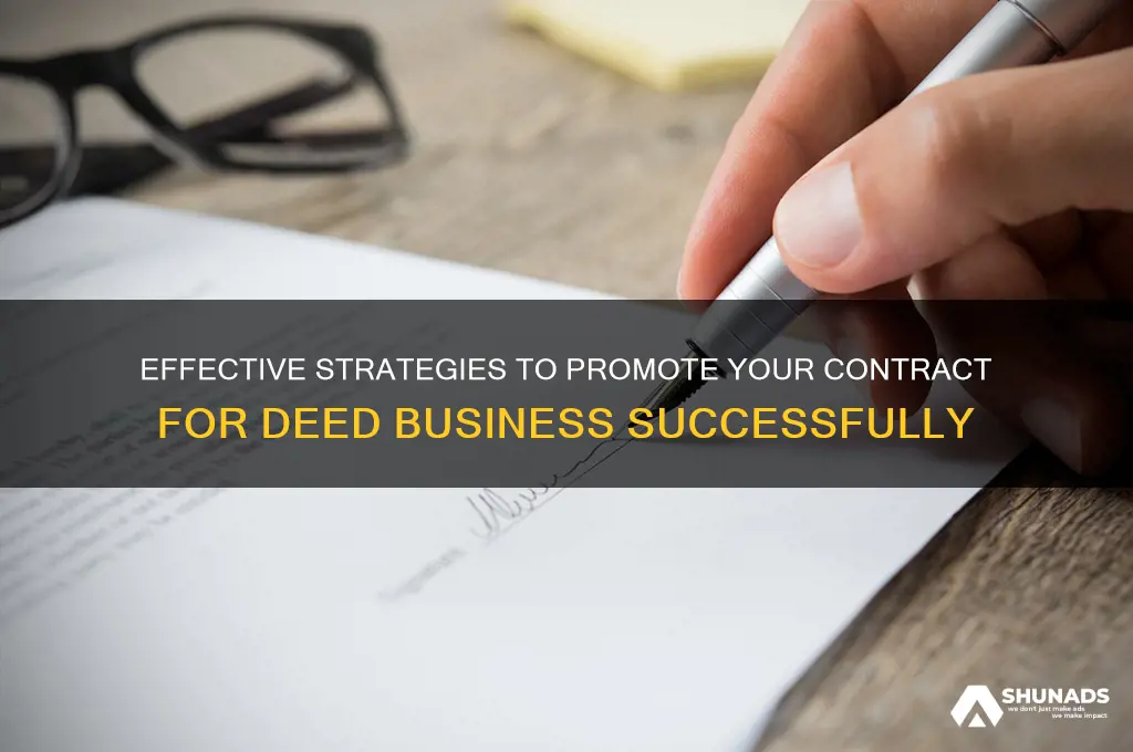how to advertise a contract for deed business