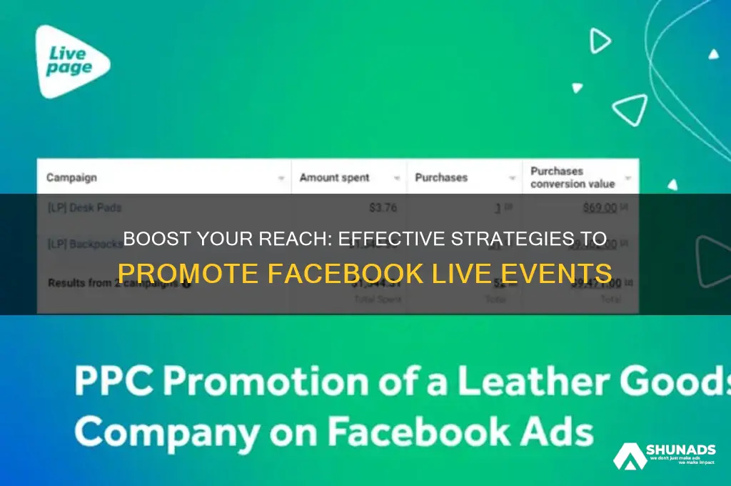 how to advertise a facebook live