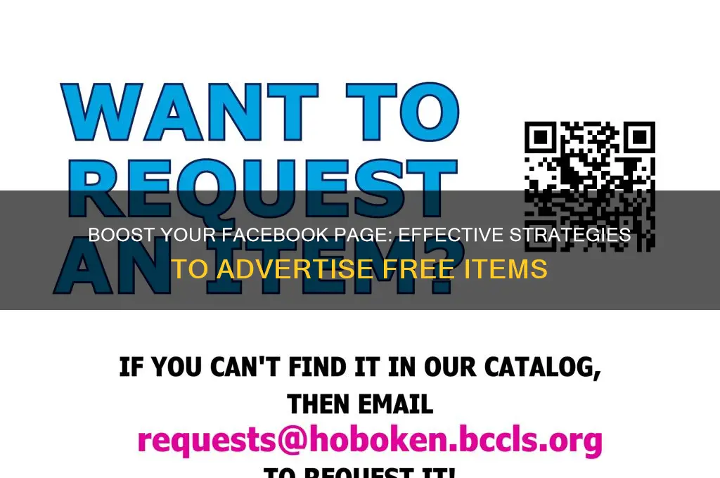how to advertise a free item on facebook page