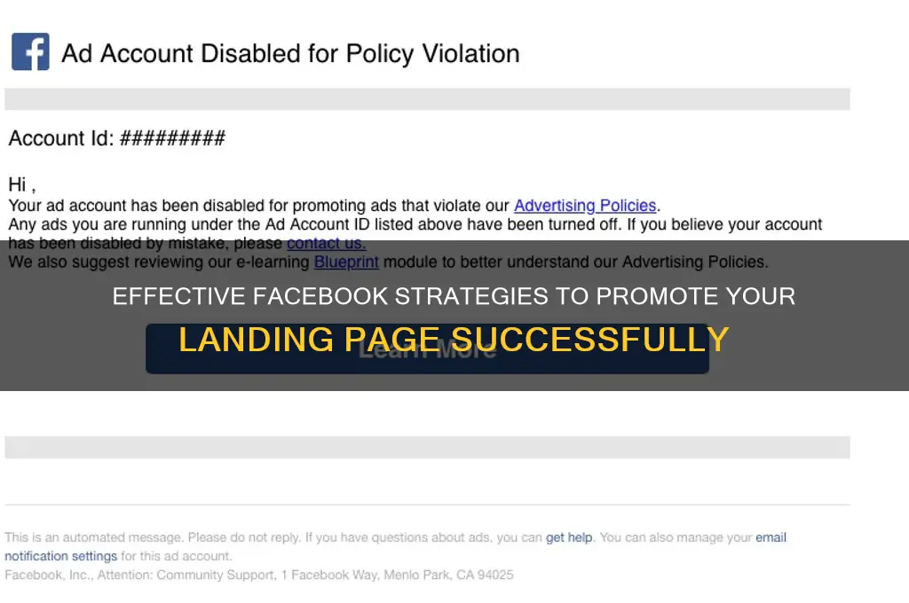 how to advertise a landing page on facebook