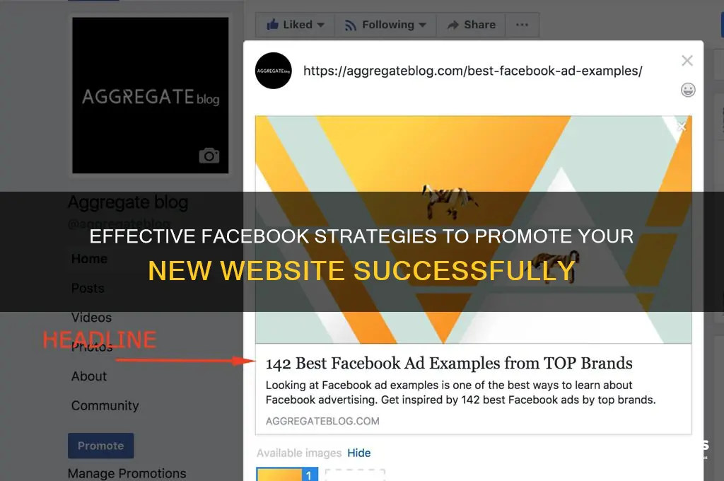 how to advertise a new website on facebook