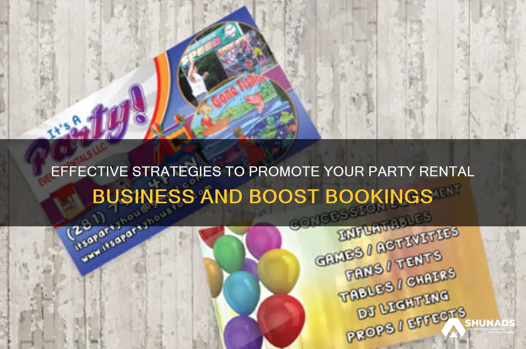 how to advertise a party rental business